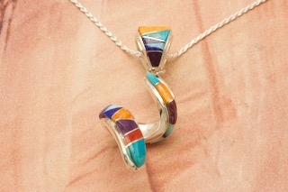 Calvin Begay Genuine Spiny Oyster Shell Sterling Silver Navajo Pendant